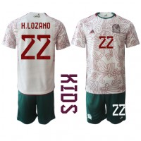 Camiseta México Hirving Lozano #22 Segunda Equipación Replica Mundial 2022 para niños mangas cortas (+ Pantalones cortos)